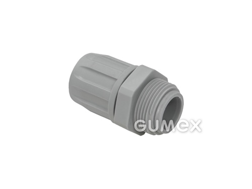Konektor AD-K 180 P, pre chráničky 10mm, vonkajší závit PG7, IP54, PP, -10°C/+110°C, šedý